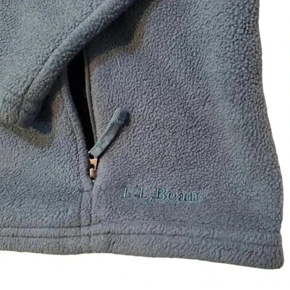 L L Bean XL Tall Full Zip Fleece Jacket Blue Gray - Picture 4 of 7